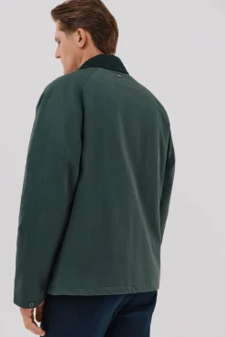 Cortefiel Casacos|Sobretudos-Jaqueta com gola combinada Verde