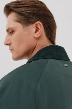 Cortefiel Casacos|Sobretudos-Jaqueta com gola combinada Verde