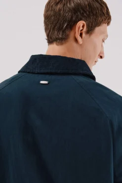 Cortefiel Casacos|Sobretudos-Jaqueta com gola combinada Azul
