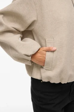 Vila Sobretudos-Jaqueta com mangas balão Tostado