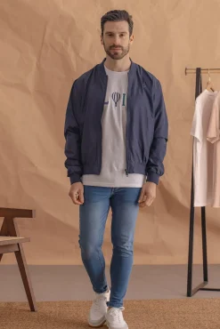 Celopman Casacos-Jaqueta corta-vento leve azul