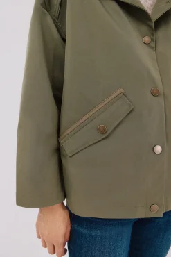 Cortefiel Sobretudos|Casacos-Jaqueta curta com botões de pressão Verde