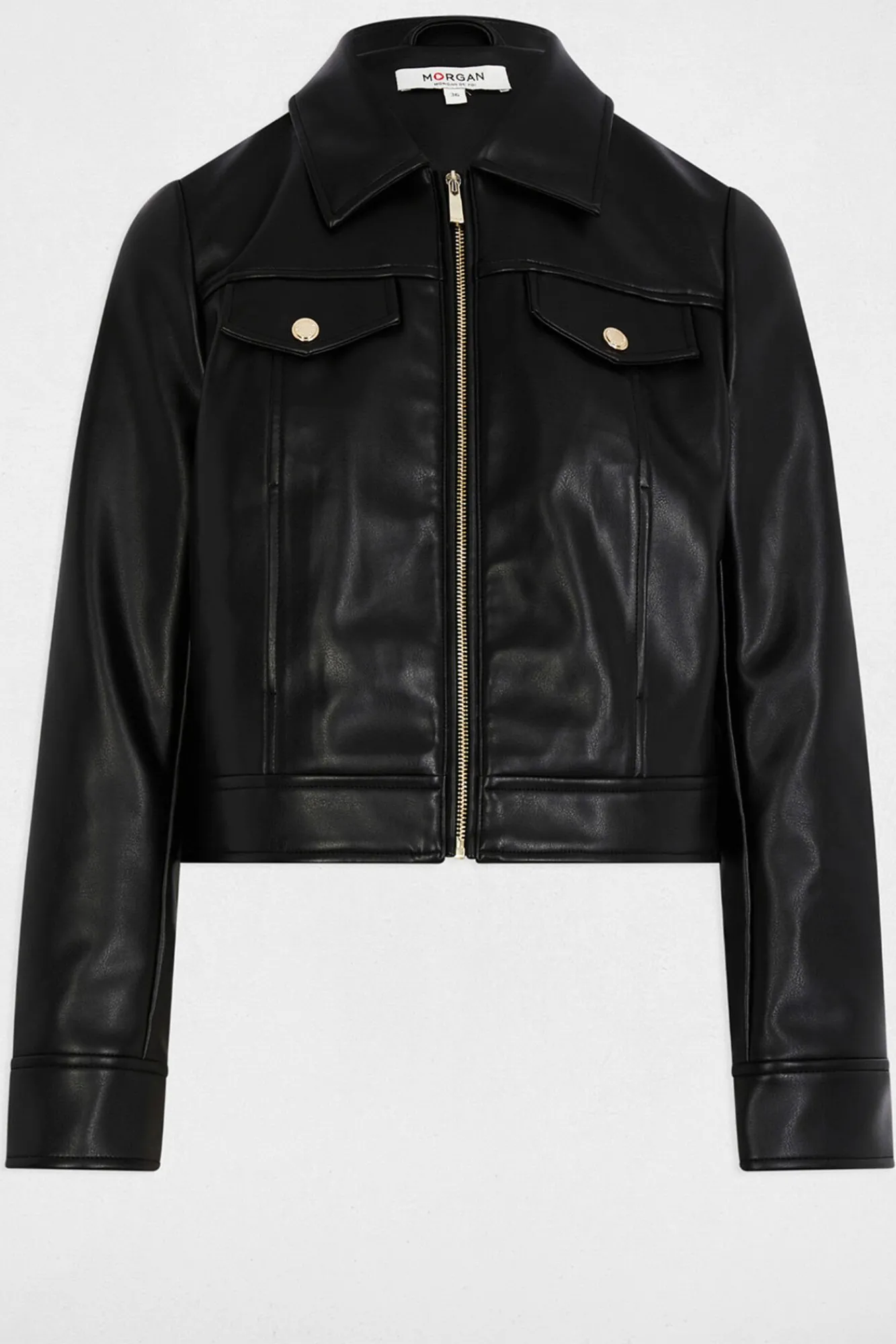Morgan Sobretudos-Jaqueta curta de couro sintético Preto