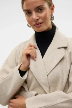 Vero Moda Sobretudos-Jaqueta curta de pano Tostado