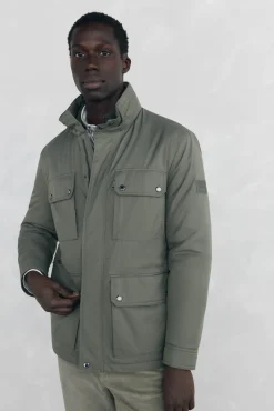 Pedro del Hierro Casacos|Sobretudos-Jaqueta de 4 bolsos Verde