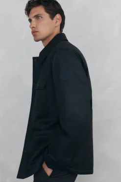 Pedro del Hierro Casacos|Sobretudos-Jaqueta de 4 bolsos com vista Cizento