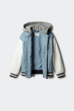 Springfield Kids Casacos|Sobretudos-Jaqueta de beisebol universitária masculina azul