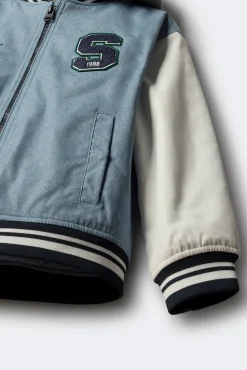 Springfield Kids Casacos|Sobretudos-Jaqueta de beisebol universitária masculina azul