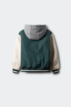 Springfield Kids Casacos|Sobretudos-Jaqueta de beisebol universitária masculina verde