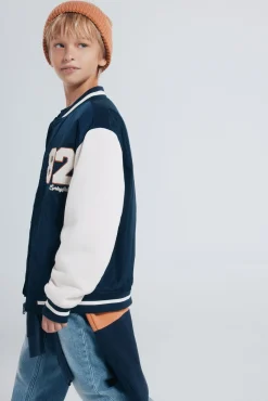 Springfield Kids Casacos|Sobretudos-Jaqueta de beisebol universitária masculina azul