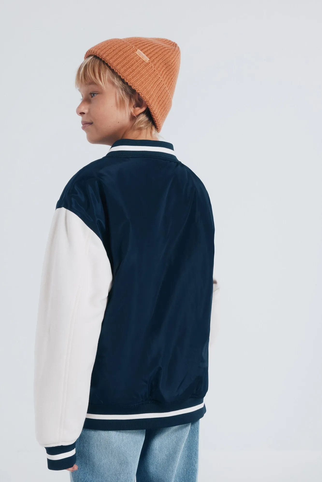 Springfield Kids Casacos|Sobretudos-Jaqueta de beisebol universitária masculina azul