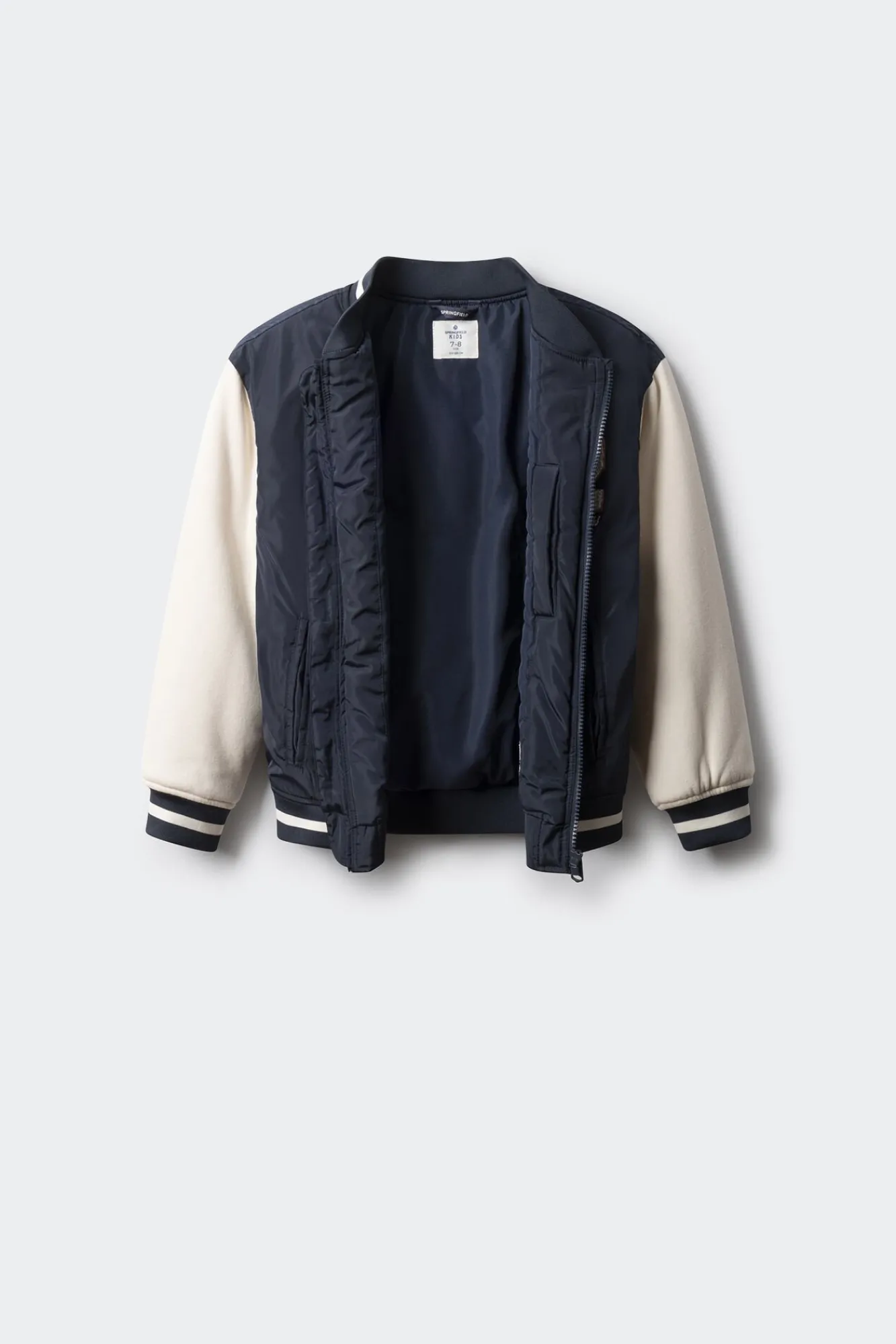 Springfield Kids Casacos|Sobretudos-Jaqueta de beisebol universitária masculina azul