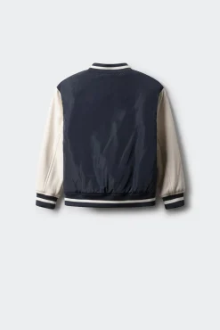 Springfield Kids Casacos|Sobretudos-Jaqueta de beisebol universitária masculina azul