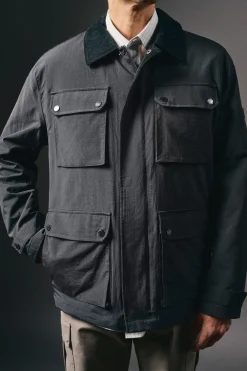 OOTO Casacos-Jaqueta de campo com quatro bolsos Azul