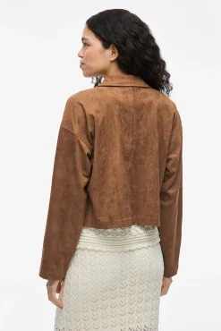 Vila Blusas|Sobretudos-Jaqueta de camurça abotoada Castanho