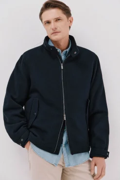 Cortefiel Casacos-Jaqueta de lã Azul