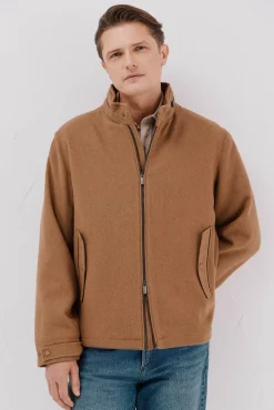 Cortefiel Casacos-Jaqueta de lã Castanho