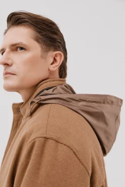 Cortefiel Casacos-Jaqueta de lã Castanho