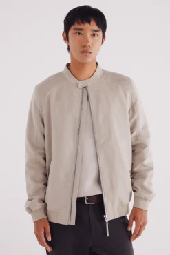 Springfield Casacos-Jaqueta efeito camurça microperfurada cru