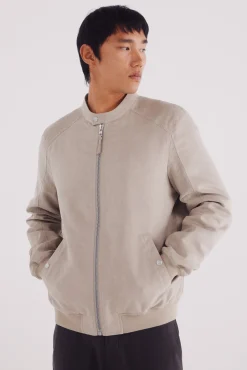 Springfield Casacos-Jaqueta efeito camurça microperfurada cru