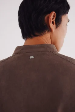 Springfield Casacos-Jaqueta efeito camurça microperfurada cru