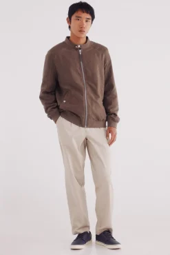 Springfield Casacos-Jaqueta efeito camurça microperfurada cru