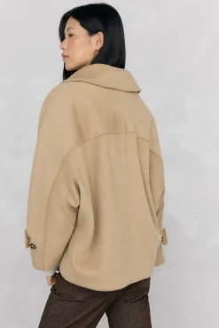 Pedro del Hierro Sobretudos-Jaqueta estilo capa com capuz Beige