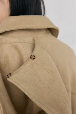 Pedro del Hierro Sobretudos-Jaqueta estilo capa com capuz Beige