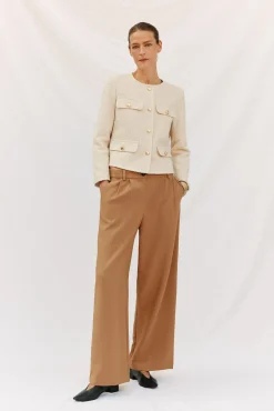 Cortefiel Sobretudos-Jaqueta estruturada Ecru