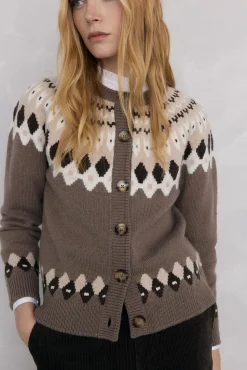 Pedro del Hierro Sobretudos-Jaqueta jacquard grega Marrom