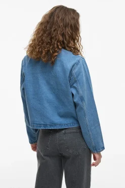 Vila Sobretudos-Jaqueta jeans abotoada Azul