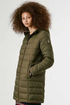 Pepe Jeans Sobretudos|Casacos-Jaqueta longa acolchoada de plumas Caqui escuro