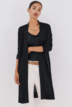 Cortefiel Camisolas-Jaqueta longa em lurex Preto