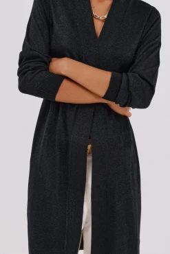 Cortefiel Camisolas-Jaqueta longa em lurex Preto