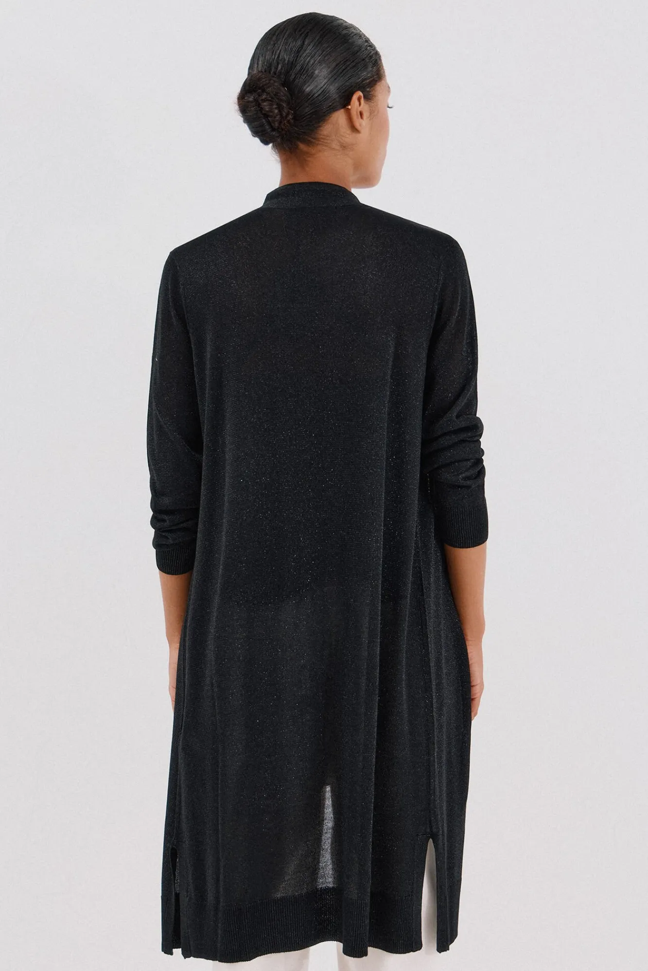 Cortefiel Camisolas-Jaqueta longa em lurex Preto