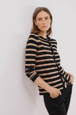 Cortefiel Camisolas-Jaqueta manga larga Preto