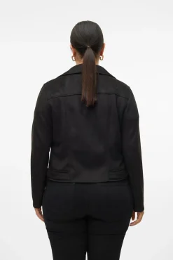 Vero Moda Curve Sobretudos-Jaqueta plus size com efeito pele Preto