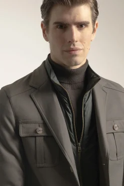 PuroEGO Casacos-Jaqueta safari cáqui Verde