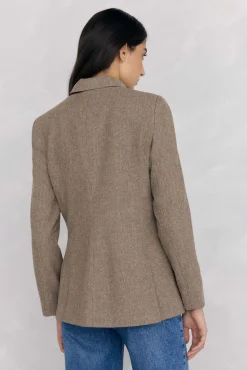 Pedro del Hierro Blazers|Sobretudos-Jaqueta safari espiga Marrom