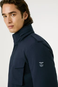 Pepe Jeans Casacos-Jaqueta Sahariana Stretch azul