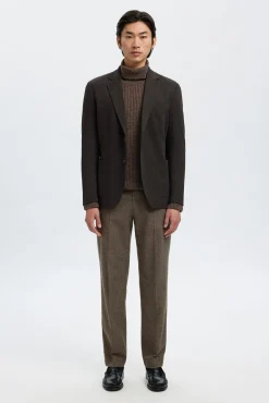 Selected Blazers|Blazers-Jaqueta social em mistura de lã. Castanho