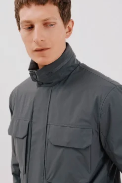 Cortefiel Casacos|Sobretudos-Jaqueta técnica com 4 bolsos Cinzento