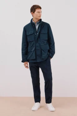 Cortefiel Casacos|Sobretudos-Jaqueta técnica com 4 bolsos Azul