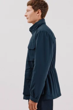 Cortefiel Casacos|Sobretudos-Jaqueta técnica com 4 bolsos Azul