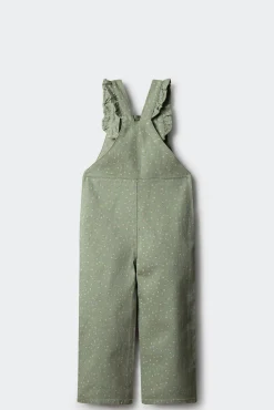 Springfield Kids Vestidos-Jardineira longa de bolinhas para meninas verde