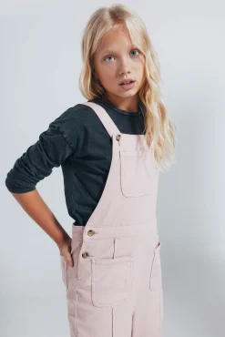 Springfield Kids Vestidos-Jardineiras compridas com bolsos para meninas rosa