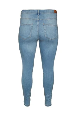 Vero Moda Curve Jeans|Calças-Jeans cigarro tamanho grande Azul