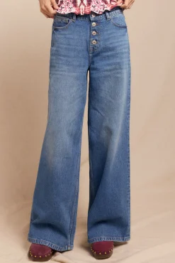 Slowlove Jeans|Calças-Jeans de botões largos Azul