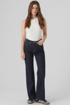 Vero Moda Jeans|Calças-Jeans de cintura alta Azul
