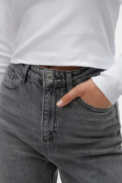 Vero Moda Jeans|Calças-Jeans de corte alta Cinzento